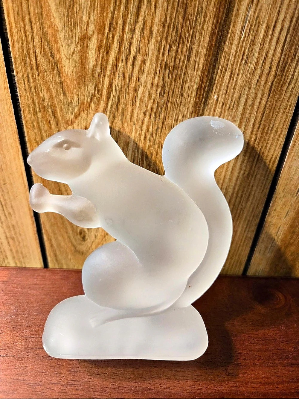 Vintage Frosted Glass Squirrel Figurine